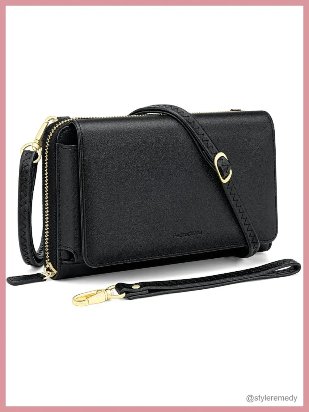 Women's Vegan Leather RFID Crossbody Wristlet Wallet Clutch Purse with Phone